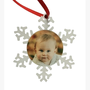 Christmas snowflake photo tree decoration