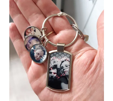 Charm photo keyring