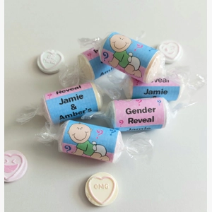 Gender reveal sweets, gender reveal favours