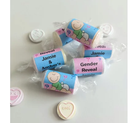 Gender reveal sweets, gender reveal favours