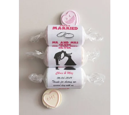 Personalised wedding love hearts