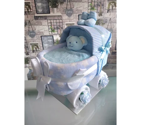Nappy cake pram, new baby gift