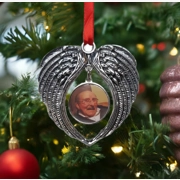 Angel wing memorial photo tree decoration