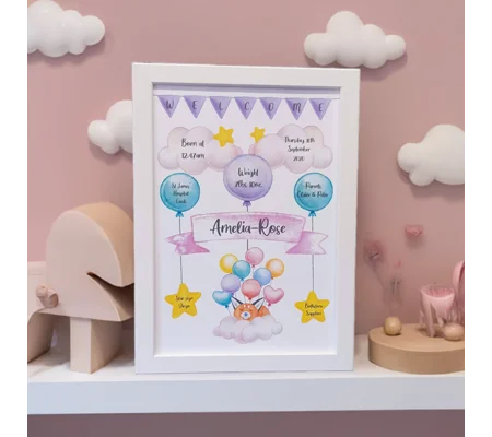 Baby girl birth announcement