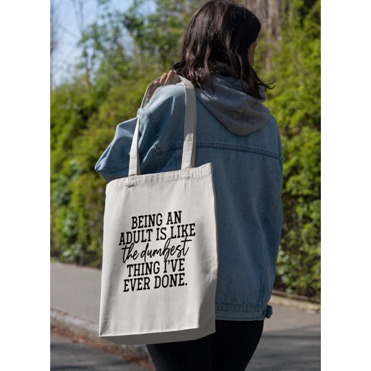 Tote shopping bag, funny quote tote bag