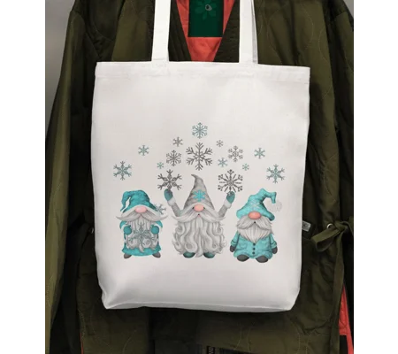 Christmas gnomes tote bag