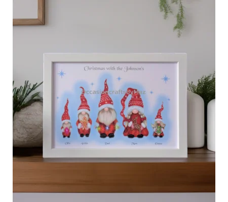 Christmas gnome family print
