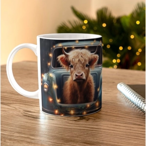 Highland Cow Christmas Mug