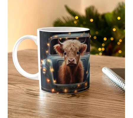 Highland Cow Christmas Mug