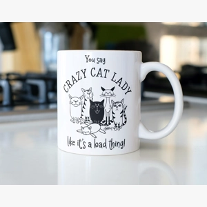 Crazy cat lady funny coffee mug