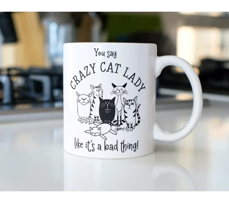 Crazy cat lady funny coffee mug