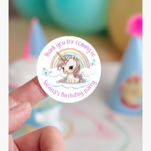 Cute Unicorn party bag stickers
