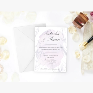Wedding invitations Lilac Iris watercolour collection