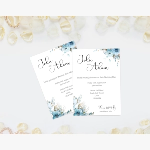 Wedding invitations Blue and white