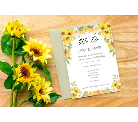 Wedding invitations Sunflower and Honey collection