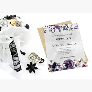 Gothic Halloween Wedding invitation collection sample packs