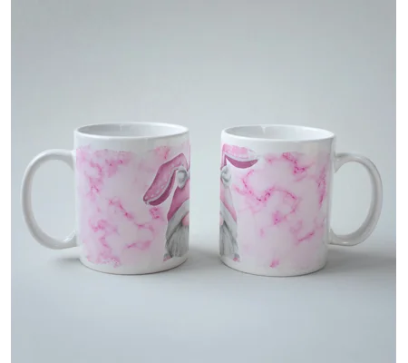 Pink marble Easter gnome mug