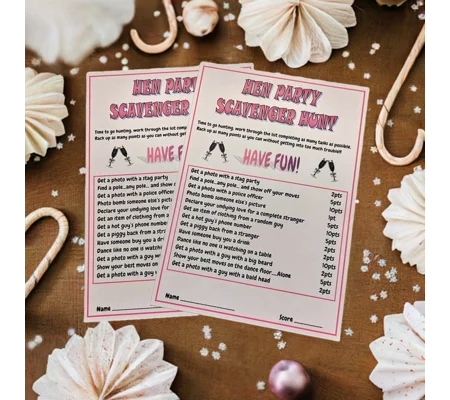 Hen party scavenger hunt game