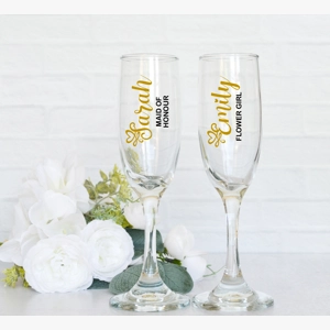Personalised champagne flutes