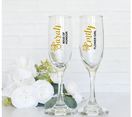 Personalised champagne flutes