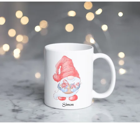 Christmas gnome mug, personalised Christmas mug