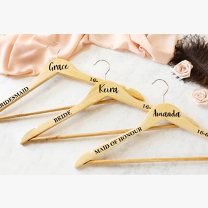 Wedding dress and suit personalised hangers