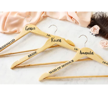 Wedding dress and suit personalised hangers