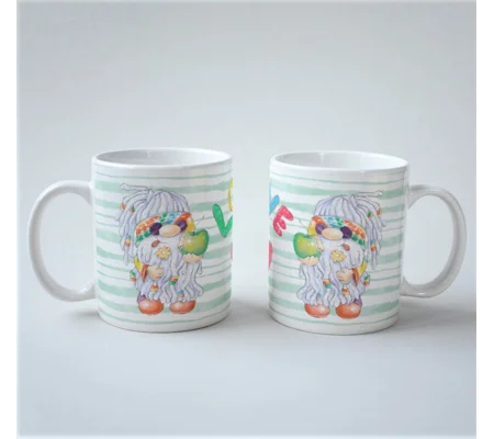 Hippy inspired gnomes mug