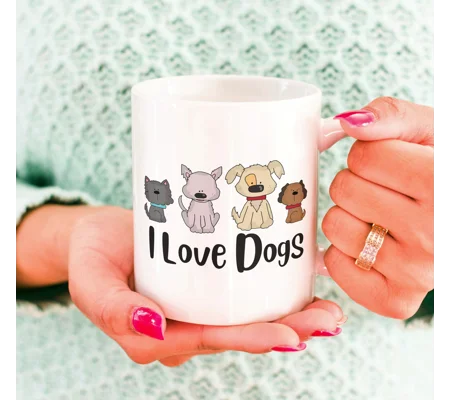 I love dogs mug