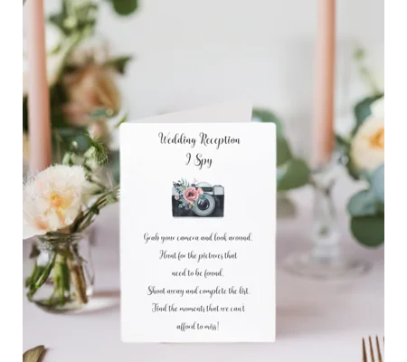 I spy wedding reception game