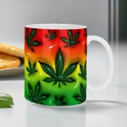 Cannabis leaf mug, marijuana leaf mug