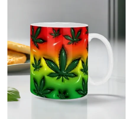 Cannabis leaf mug, marijuana leaf mug