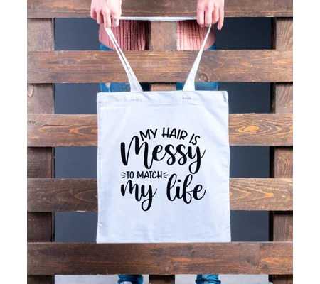 Funny messy hair messy life tote bag