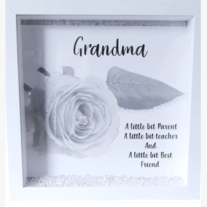 Glitter rose print frame with verse grandma mum nanna auntie gift