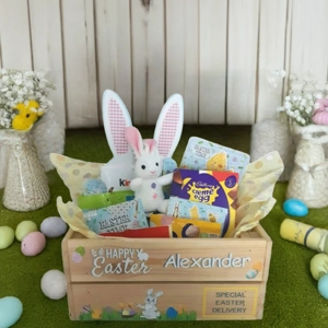 Personalised filled Easter hamper