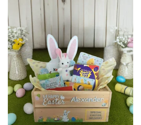 Personalised filled Easter hamper