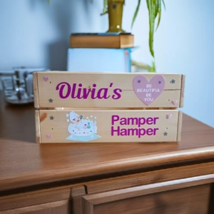 Personalised pamper hamper box