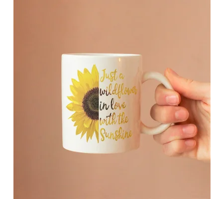 Sunflower mug, just a wildflower in love with the sunshine