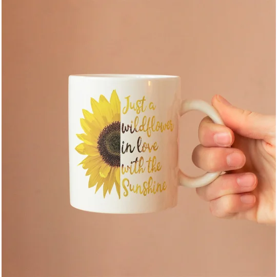 Sunflower mug, just a wildflower in love with the sunshine