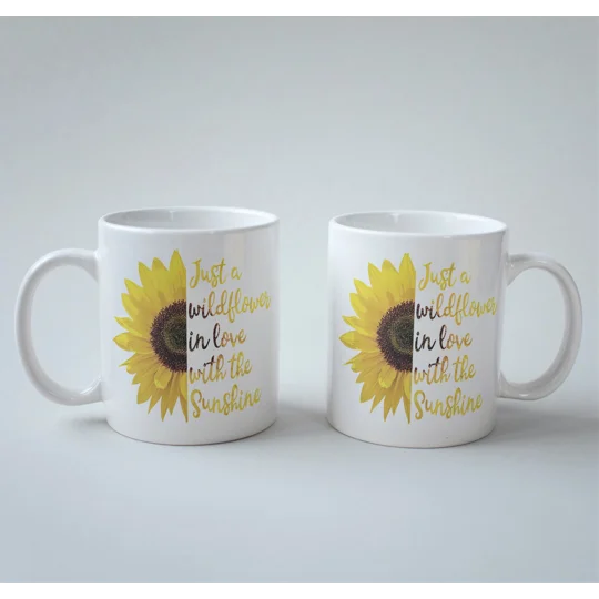 Sunflower mug, just a wildflower in love with the sunshine