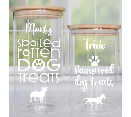 Personalised dog treat jar