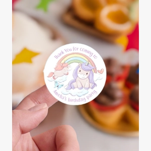 Unicorn party bag stickers