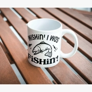 Wishin' I was fishin, Fishing addict mug