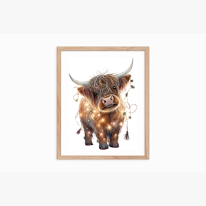 Highland cow Christmas print