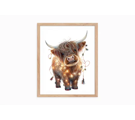 Highland cow Christmas print