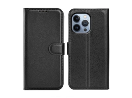 iPhone 14 Pro Wallet Case with Stand - Black