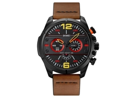 1846 Skmei brown Clock for Man Analogue Leather Bracelet