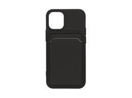 iPhone 12 Mini Silicone Case with Card Holder - Black