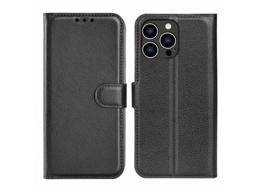 iPhone 15 Pro Wallet Case with Stand - Black