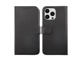 iPhone 14 Pro Max Wallet Case Leather - Black